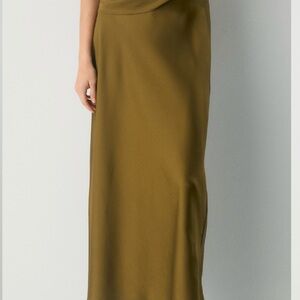 Aritzia Olive Maxi Skirt